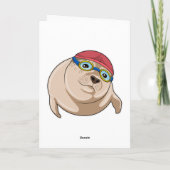 Zeehond bij zwemmen met Zwembril Kaart (Achterkant)