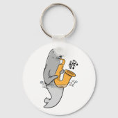 Zeehond die op de saxofoon speelt sleutelhanger (Voorkant)