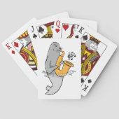 Zeehond die Saxofoon Speelt Pokerkaarten (Achterkant)
