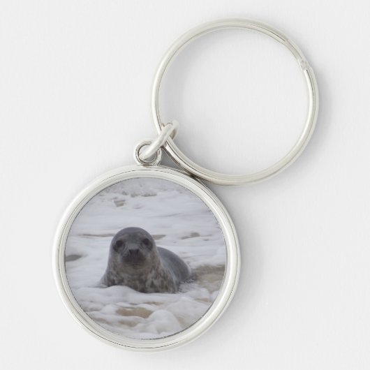 Zeehond - Dierlijk Afbeelding Premium Ronde Sleute Sleutelhanger (Voorkant)