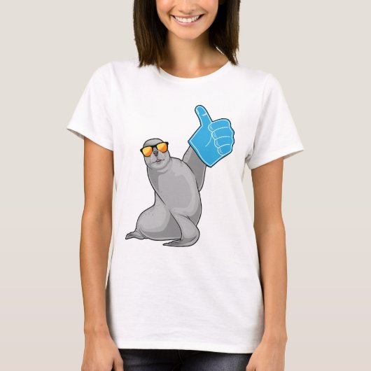 Zeehond Duim omhoog T-shirt (Voorkant)