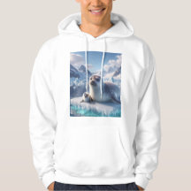 Zeehond en Jong op Ijs Unisex Wildlife Hoodie