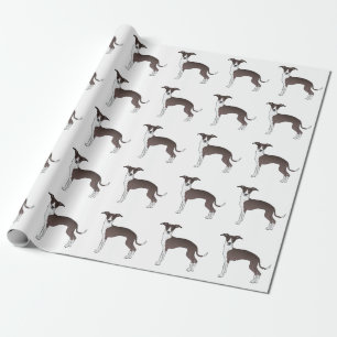 Zeehond en witte Italiaanse Windhond Cute Hond Pat Cadeaupapier