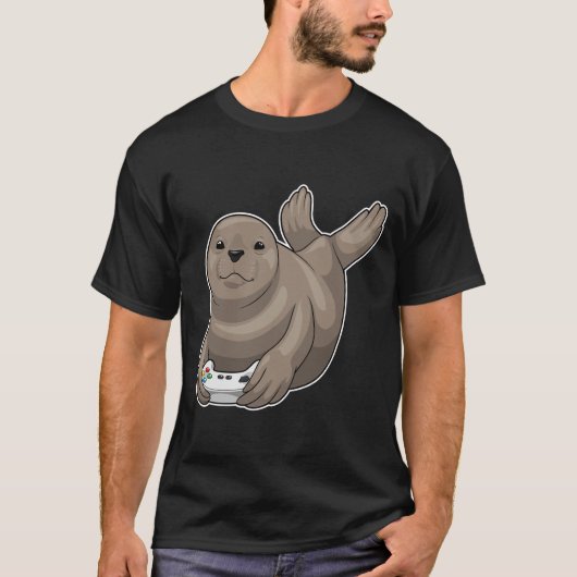 Zeehond Gamer Controller T-shirt (Voorkant)