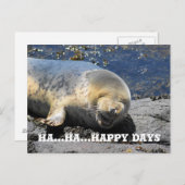 zeehond, Ha... Ha.. Happy Days briefkaart (Voorkant / Achterkant)