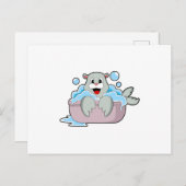 Zeehond in badkuip briefkaart (Voorkant / Achterkant)