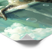 Zeehond in bubbelbad Poster (Hoek)