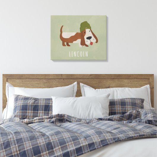 Zeehond in een muts/customized canvas afdruk (Insitu (Slaapkamer))