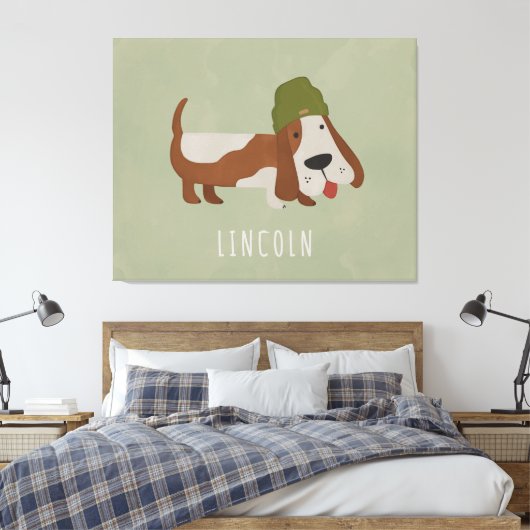 Zeehond in een muts/customized canvas afdruk (Insitu (Slaapkamer))