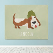 Zeehond in een muts/customized canvas afdruk (Insitu (Houten vloer))