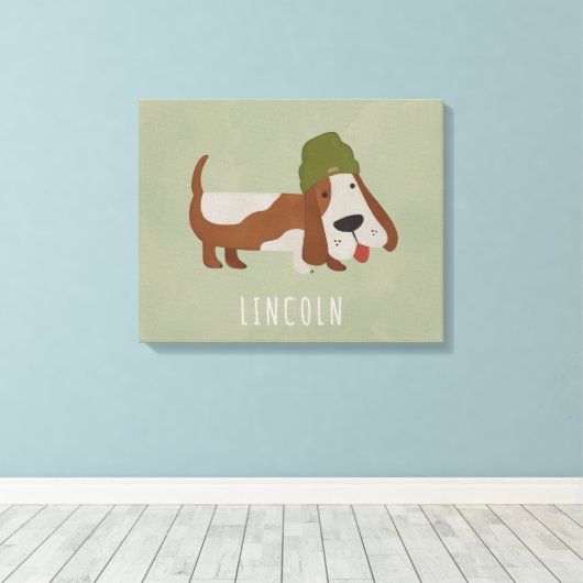Zeehond in een muts/customized canvas afdruk (Insitu (Houten vloer))