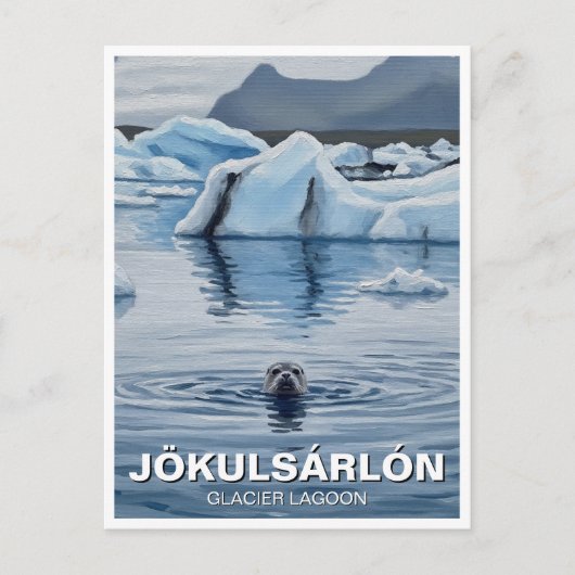 Zeehond in IJsland Jökulsárlón Glacier Lagoon Reiz Briefkaart (Voorkant)