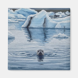 Zeehond in IJsland Jökulsárlón Glacier Lagoon Reiz Magneet