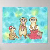 Zeehond Kerst Feest Dier Nursery Poster (Voorkant)