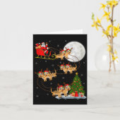 Zeehond Kerstman slee Kerstman Vliegen Grappig Mag Kaart (Gele Bloem)