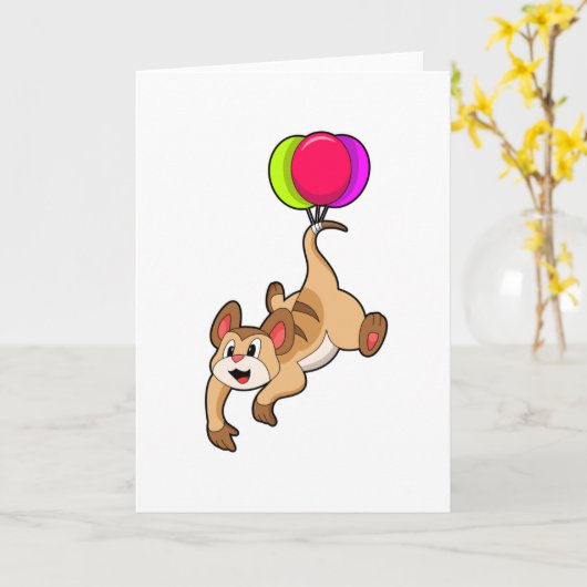 Zeehond met ballon kaart (Gele Bloem)