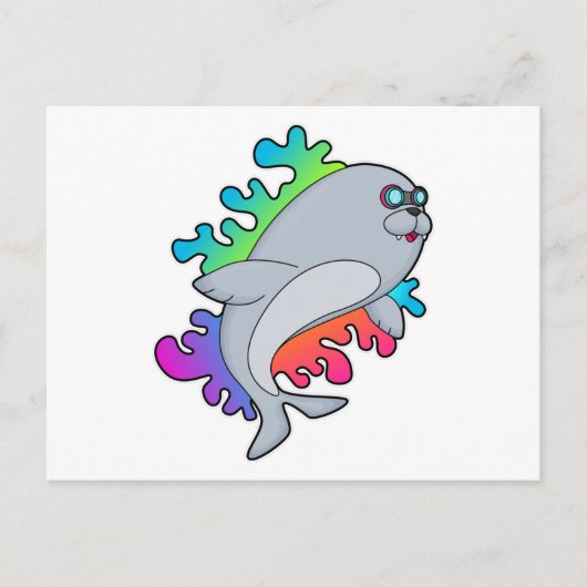 Zeehond Met Bril Briefkaart (Voorkant)