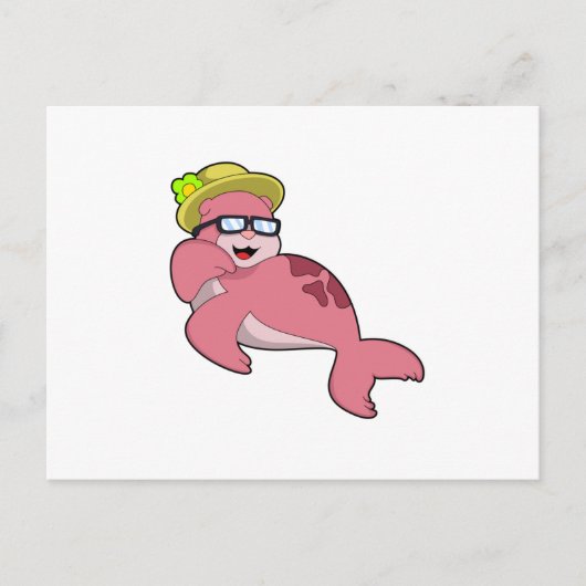 Zeehond met Bril.PNG Briefkaart (Voorkant)