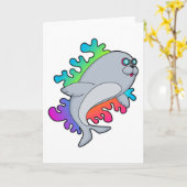 Zeehond met een Bril Kaart (Gele Bloem)