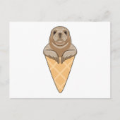 Zeehond met ijshoorntje briefkaart (Voorkant)
