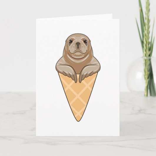 Zeehond met Ijsje Kaart (Voorkant)