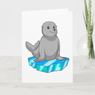 Zeehond met ijsschots kaart
