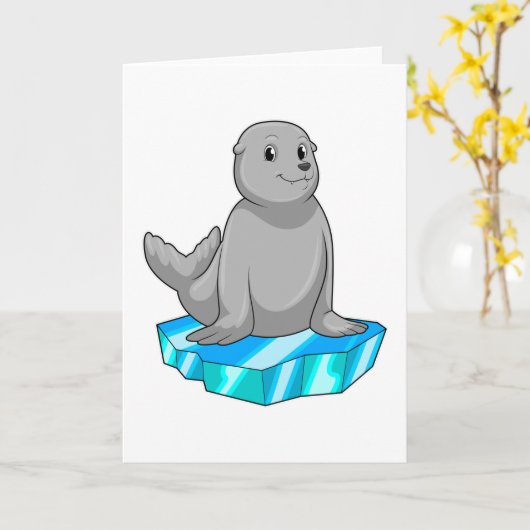 Zeehond met ijsschots kaart (Gele Bloem)