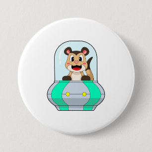 Zeehond met Onderzeeboot Ronde Button 7,6 Cm