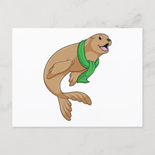 Zeehond met Sjaal Briefkaart