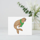 Zeehond met Sjaal Briefkaart (Staand voorkant)