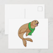 Zeehond met Sjaal Briefkaart (Voorkant / Achterkant)