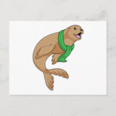 Zeehond met Sjaal Briefkaart (Voorkant)