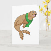 Zeehond met Sjaal Kaart (Gele Bloem)