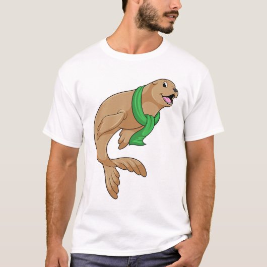 Zeehond met Sjaal T-shirt (Voorkant)