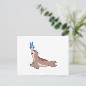 Zeehond met Vis (2).PNG Briefkaart (Staand voorkant)
