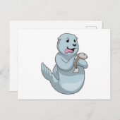 Zeehond met Vis Briefkaart (Voorkant / Achterkant)