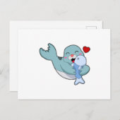 Zeehond met Vis Briefkaart (Voorkant / Achterkant)