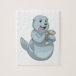 Zeehond met Vis Legpuzzel