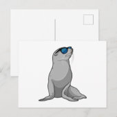 Zeehond met zonnebril briefkaart (Voorkant / Achterkant)