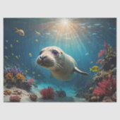 Zeehond Onderwater Decoupage Tissuepapier (Voorkant)
