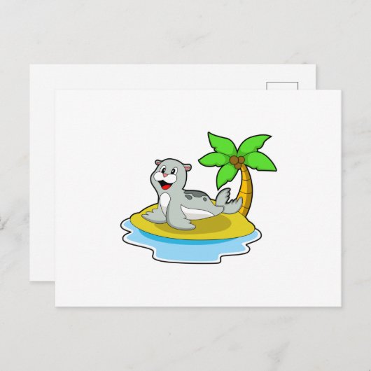 Zeehond op Eiland Briefkaart (Voorkant / Achterkant)