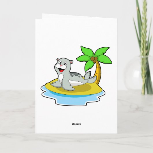 Zeehond op Eiland Kaart (Achterkant)