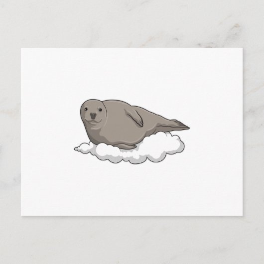 Zeehond op Wolken Briefkaart (Voorkant)