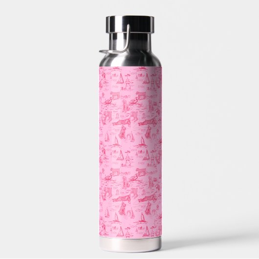 Zeehond Roze Toile Waterfles (Rechts)
