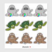 Zeehond, Schildpad, Walrus Water Dieren Cartoons G Sticker (Vel)