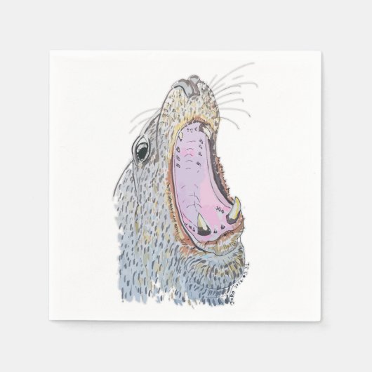 Zeehond Schreeuw Servet (Voorkant)
