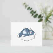 Zeehond slaapt op wolk briefkaart (Staand voorkant)