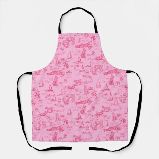 Zeehond Toile Roze Schort (Voorkant)