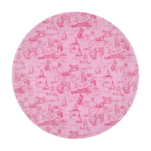 Zeehond Toile Roze Snijplank (Voorkant)