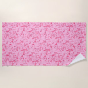Zeehond Toile Roze Strandlaken